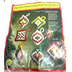 The Wee Ones Set Of 8 Mini Bargello Needlepoint Christmas Ornaments By Paragon N